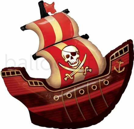 Шар (40''/102 см) Фигура, Пиратский корабль, 1 шт.