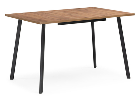 Стол деревянный Woodville Кортни 117 (157) x 77 дуб крафт золотой, черный матовый, ножки черные