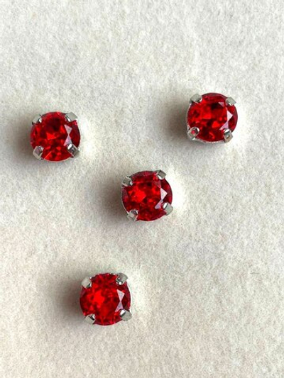 71357-к Кристалл в цапах, 8мм, красный, шт