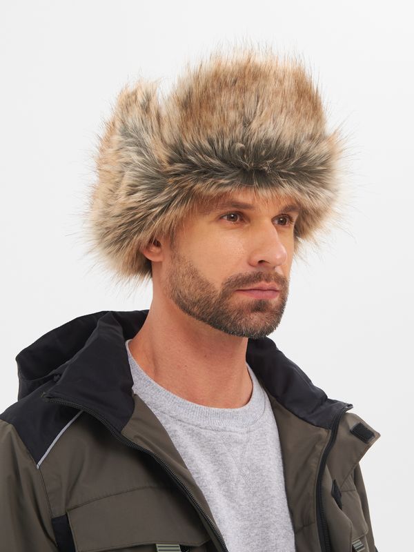 Шапка ушанка с маской Евро Енот ткань Taslan цвет Хаки