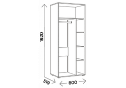 Шкаф Чернин двухдверный дуб вотан / графит