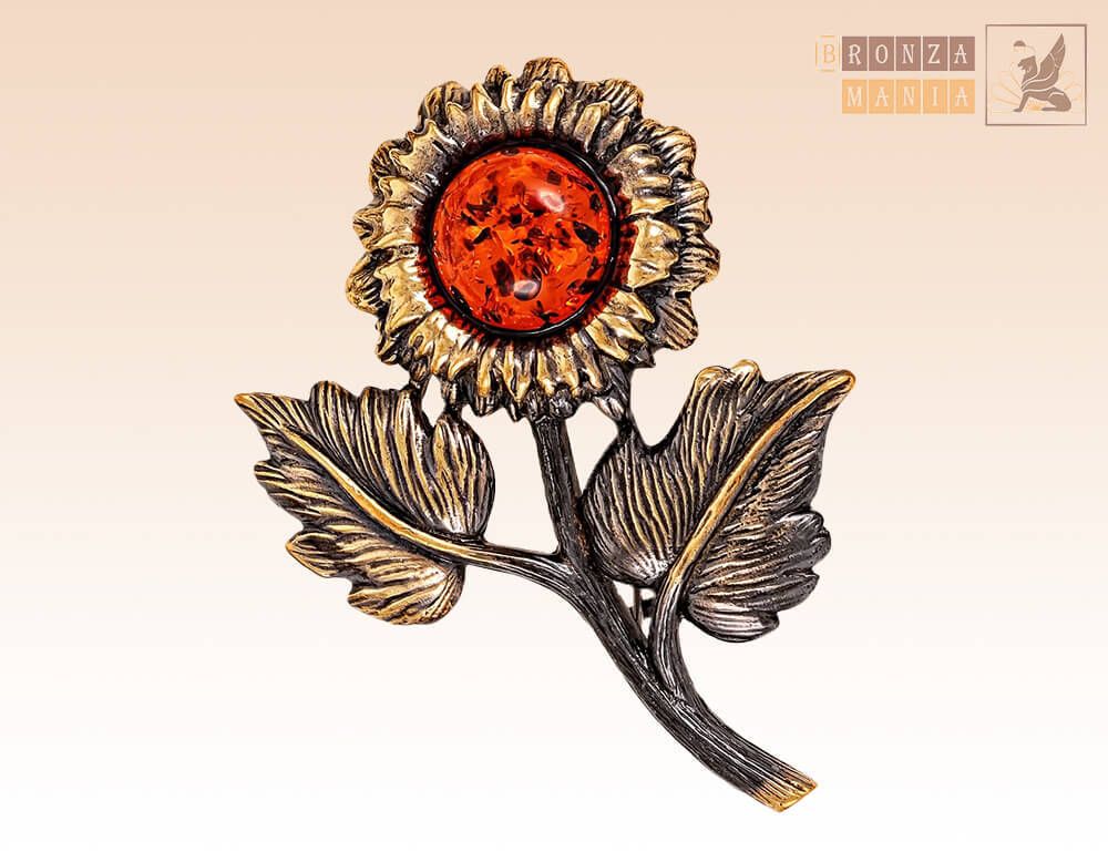 брошь Подсолнух