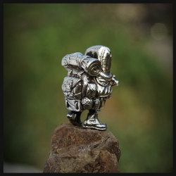 Бусина "Сталкер" для темляков или браслетов , мельхиор