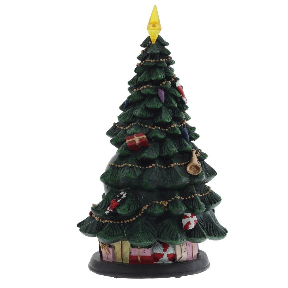 GAEM Фигур декор в стекл шаре "Елка и Снеговик" (подсв,муз, вьюга, AAх3 н/п), D 10 см, L19,5 W19,5 H35 см