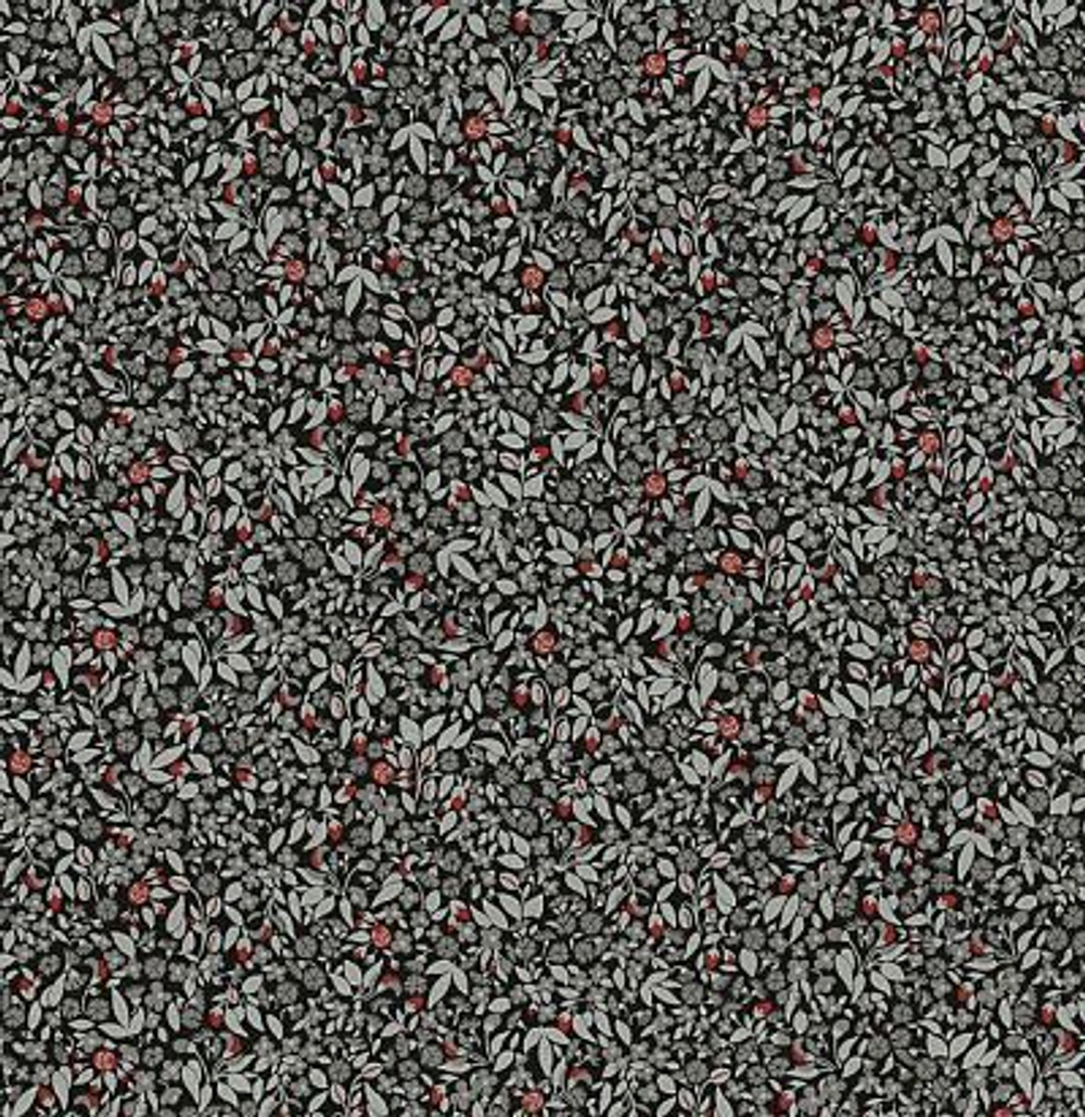 Мелкораппортный растительный дизайн с листьями, цветами и ягодами