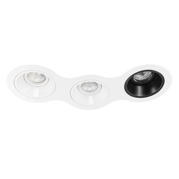 Комплект из светильников и рамки Lightstar Domino Round (214696+214606+214606+214607) D696060607