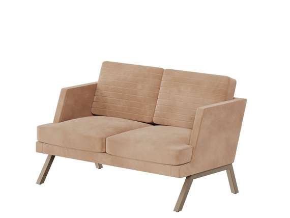 Алдо Диван двухместный ALD-02L Timless 020/Металл Капучино 1430*875*890