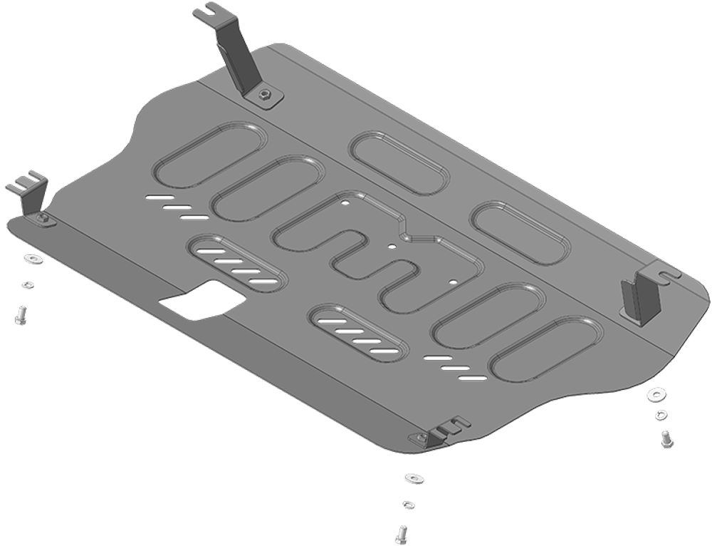 Защита картера двигателя, КПП. 2 мм, Сталь. для Hongqi H5 2017-2022, Motodor.73905