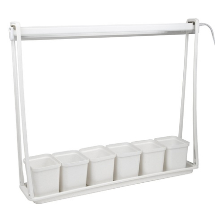 ULT-P56-10W-SPSB IP20 MARBLE ECONOM Набор Минисад. светильник для растений светодиодный с подставкой. Спектр для рассады и цветения. 6 кашпо в-к. мраморные. TM Uniel