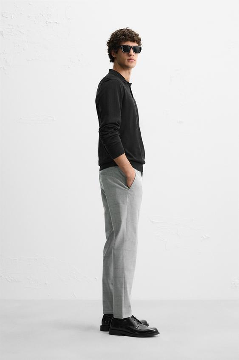 ZARA БРЮКИ SLIM FIT COMFORT, СЕРЫЙ МЕЛАНЖ