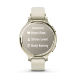 Умные часы Garmin Lily 2 Active кремово-золотые с белым силиконовым ремешком