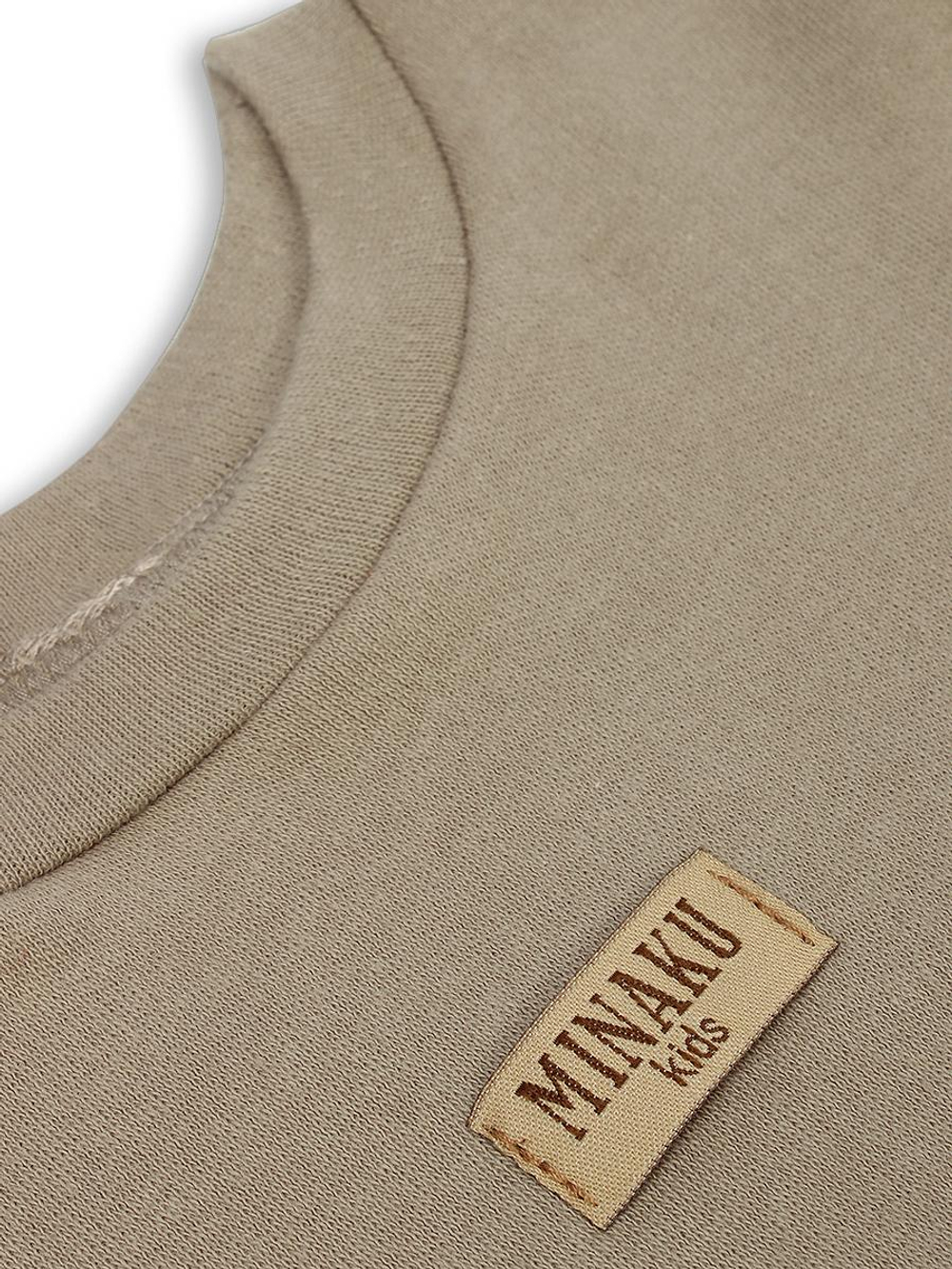 Костюм для девочек (свитшот, шорты) серый, р.110 (MINAKU)