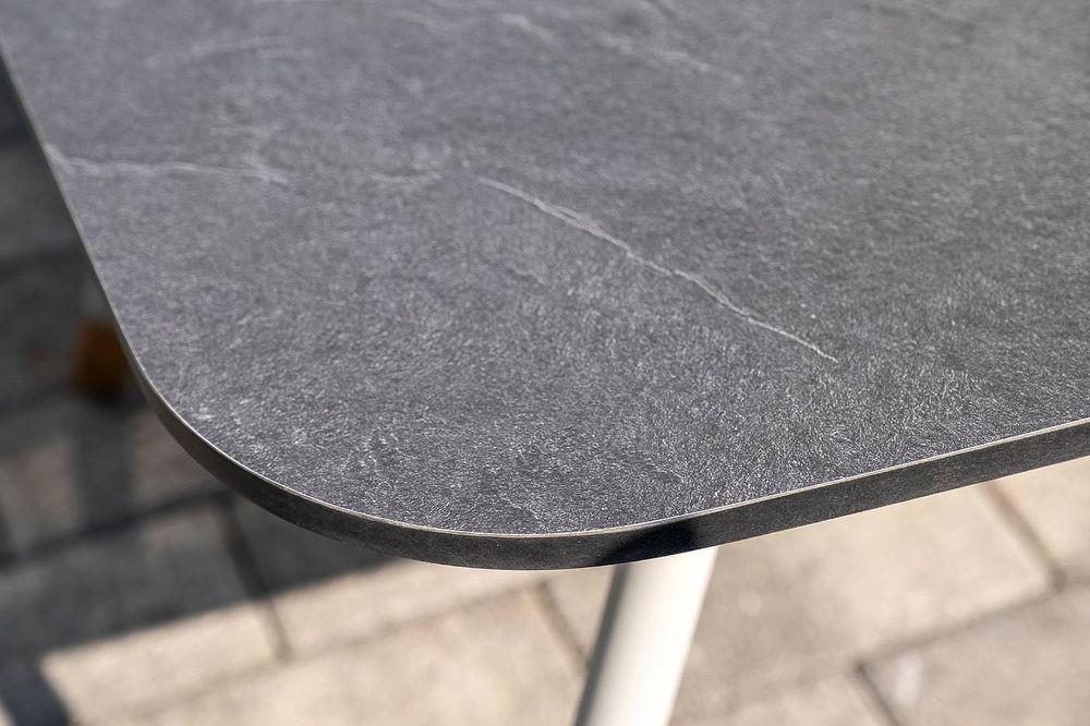 "Верона" журнальный стол из HPL 120х65, H40, каркас светло-серый (RA L7035) муар, цвет столешницы "серый гранит"