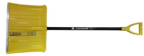 Лопата снеговая пласт. с черенком ГАРДЕНИЯ МОНБЛАН 500*374  мороз. с фибергл.чер с Vруч.