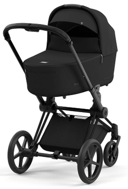 Коляска 3 в 1 Cybex Priam IV Matt Black complete и автокресло Aton B2 i-Size Bay Blue Sepia Black