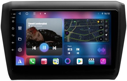 Магнитола для Suzuki Swift 5 2016-2023 (рамка матовая 9) - FarCar 179-2M монитор 9" QLED на Android 13, 8 ядер (TS18), CarPlay, 4G SIM-слот