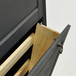 Обувница для прихожей, 87х21х133, Неаполь, закрытая, 2 двери 1 ящик, из массива дерева, серый, Dipriz