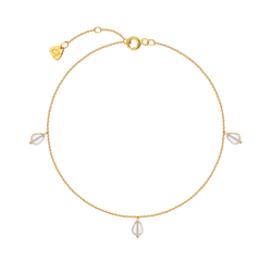 браслет с тремя жемчужинами на цепочке и регулятором длины