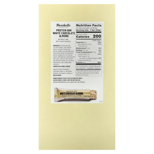 Barebells, Протеиновый батончик, белый шоколад и миндаль, 12 батончиков, 55 г (1,94 унции)