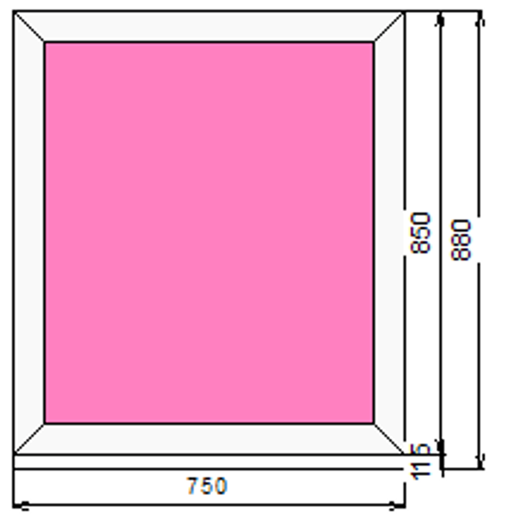 Пластиковое окно 850 х 750 ТермА Эко с глухой створкой