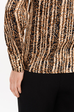 23408 Блузка женская (черно-песочный принт)