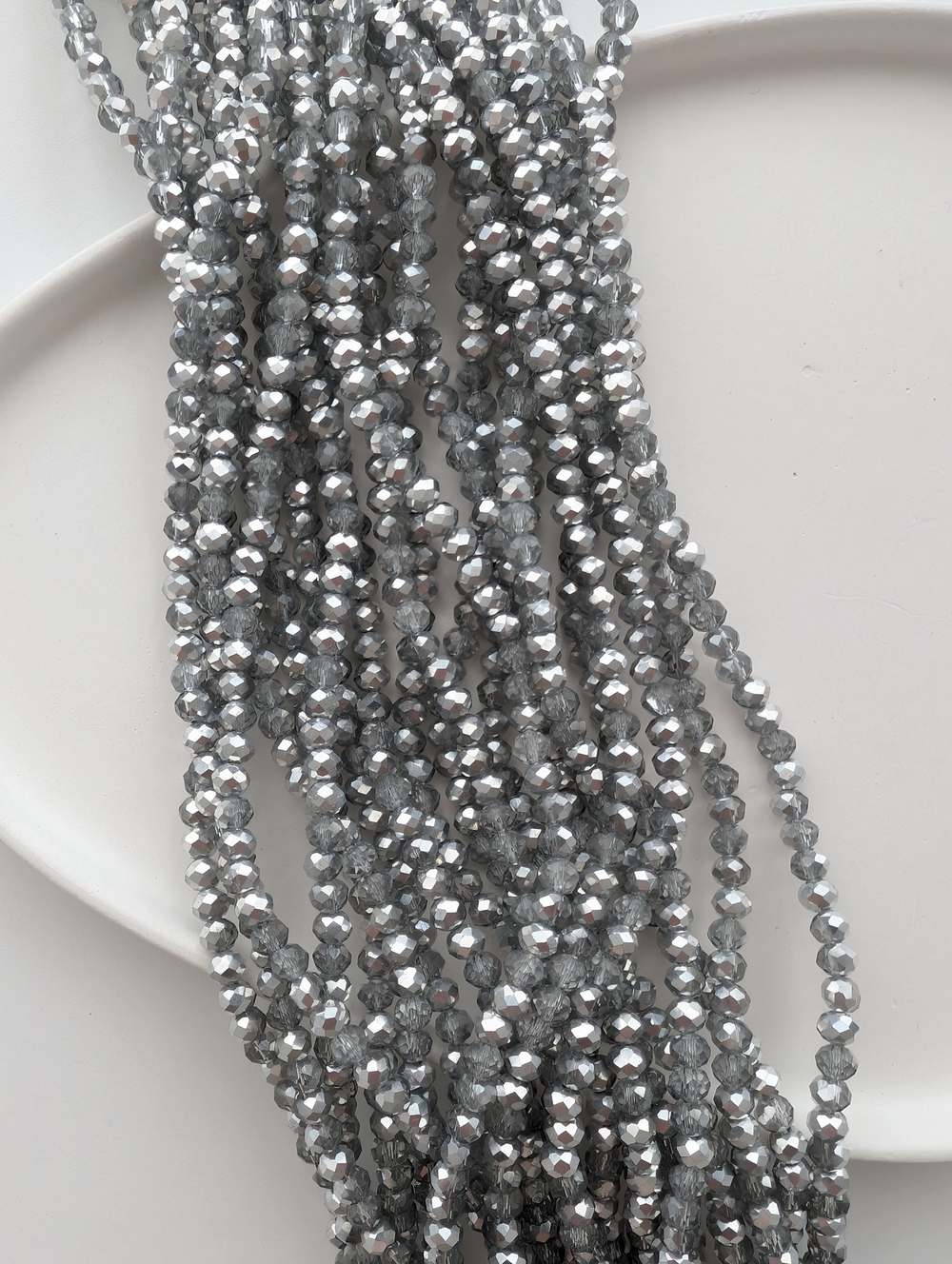 Бусины стеклянные рондель 4*3мм