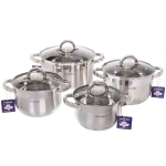 Набор посуды из нержавеющей стали VICALINA 4 предмета (4 кастрюли 1,9л, 2,7л, 3,6л, 6,0л) VL-585