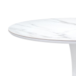 Керамический стол Woodville Тулип 90х74 белый мрамор, белый, ножки белые