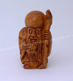 Нэцкэ Шоусин с посохом и персиком