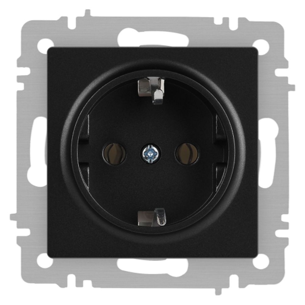 Розетка Intro Accent 6-202-05 2P+E Schuko 16А-250В IP20 СУ AL/CU антрацит | Intro