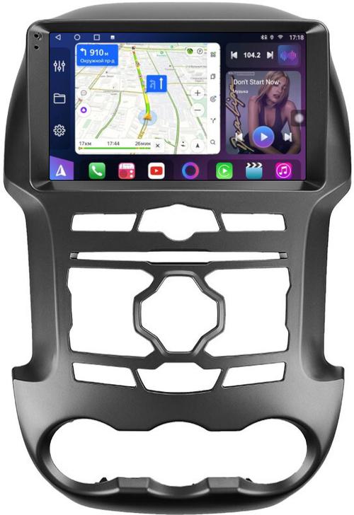 Магнитола для Ford Ranger 3 2011-2015 (рамка тип 1) - FarCar S400-TS18 монитор 9.5" QLED на Android 14, CarPlay, 4G SIM-слот