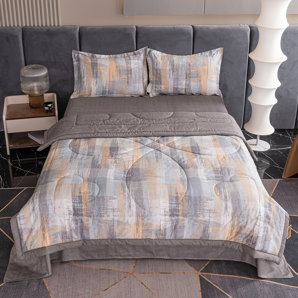 Комплект постельного белья Сатин с Одеялом 100% хлопок 160x80 на резинке OBR154