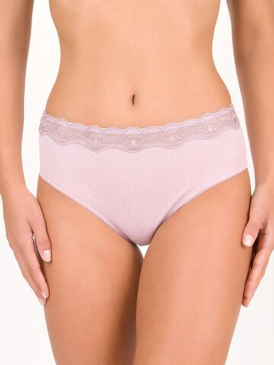 Нежно-сиреневые высокие трусики-слипы в горошек (Размер: 48) (Цвет: сиреневый)