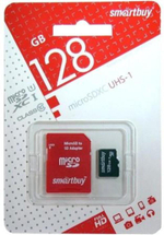 micro SD карта памяти 128GB  Smart Buy Class10 UHS-I + SD адаптер