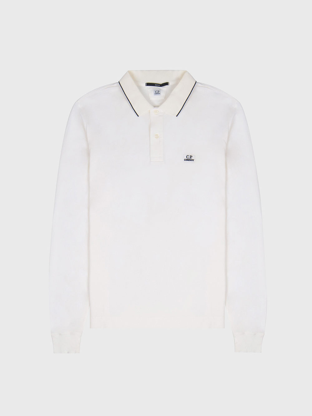 Поло с длинным рукавом C.P. Company Stretch Piquet Slim Line Gauze White