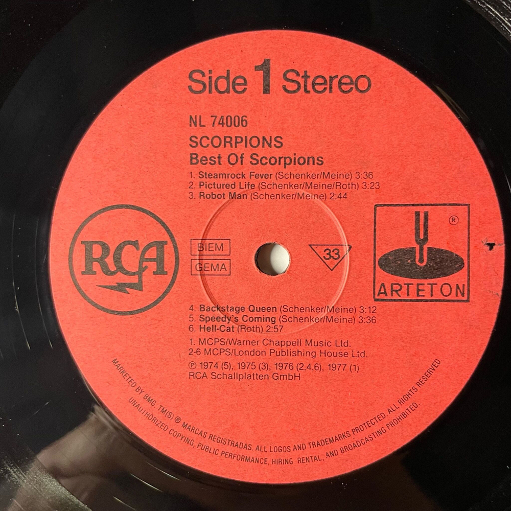 Винтажная виниловая пластинка LP Scorpions Best Of (СССР 1991) Steamrock Fever