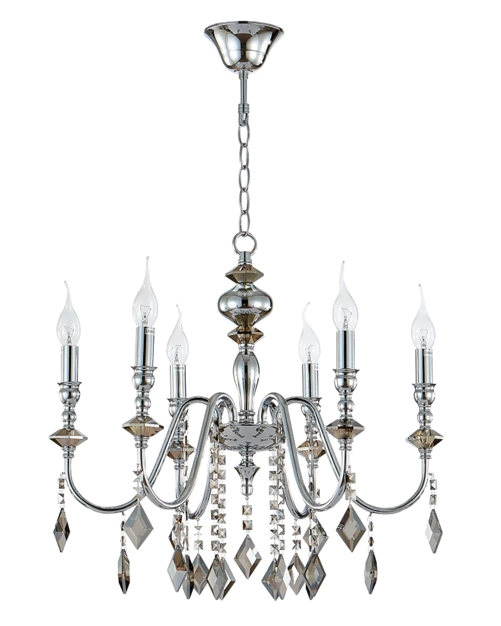 Подвесная люстра Crystal Lux MERCEDES MERCEDES SP6 CHROME/SMOKE