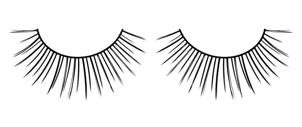 Черные накладные веерообразные ресницы (Цвет: черный)