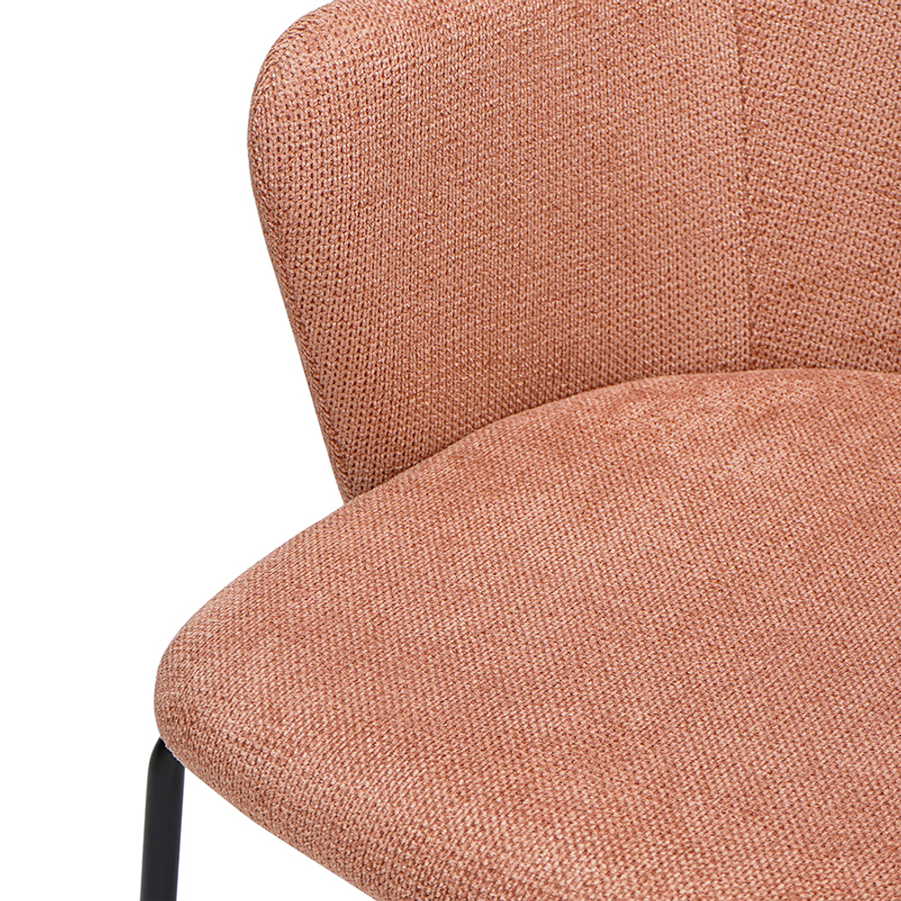 Стул dwight, фактурный шенилл, коралловый
