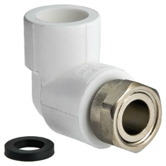 Угольник комбинированный Valtec 25х1" с накидной гайкой «плоское уплотнение» (VTp.758.0.02506)