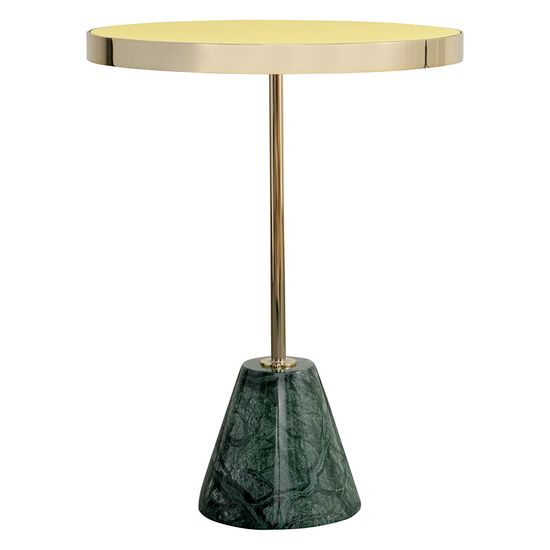 Столик кофейный kaya, D40,8 см, золотистый/зеленый