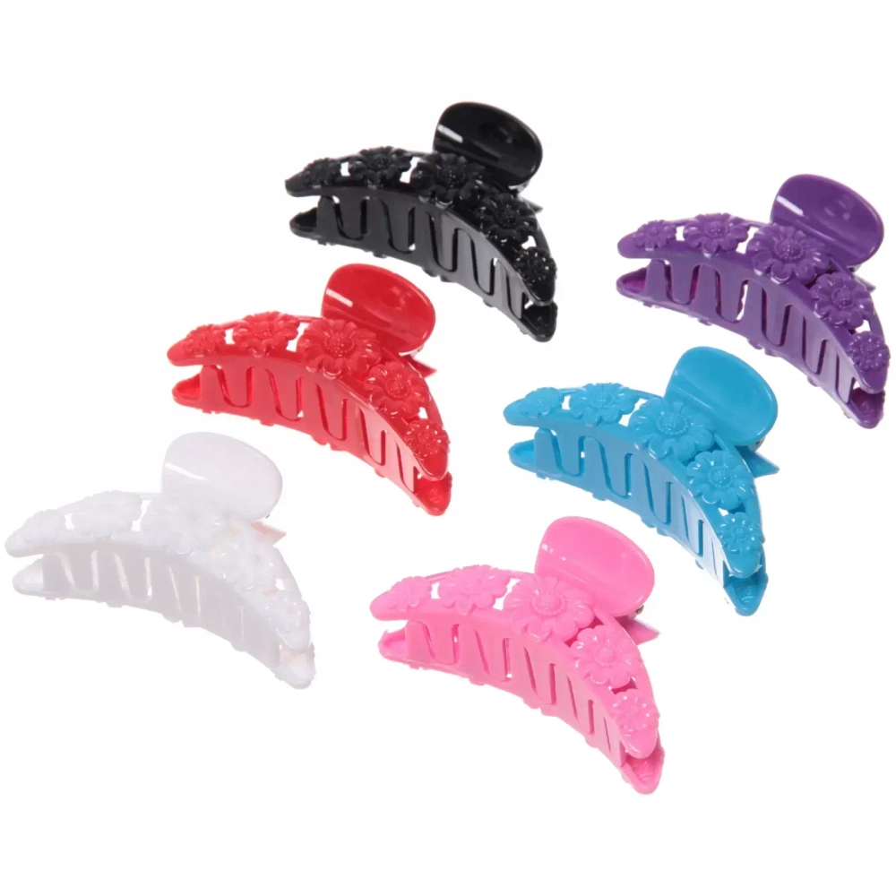 Заколка-краб для волос на блистере «Diana Collection - Sara», микс 6 цветов, 7.5см