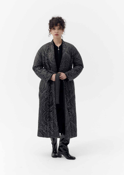 Двустороннее стёганное пальто, черный, м.2437 р. L/XL