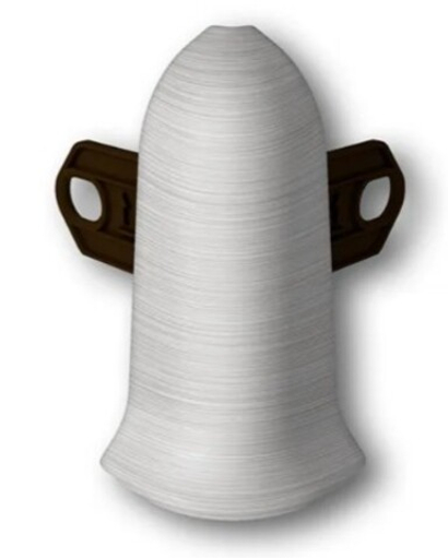 Угол наружный (внешний) с крепежом для плинтуса 85мм "Идеал Классик", 186 Алюминий