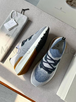 Мужские кроссовки Brunello Cucinelli голубого цвета