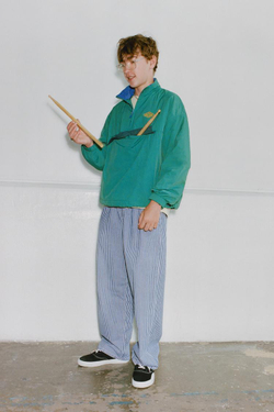 ZARA БРЮКИ В КОНТРАСТНУЮ ПОЛОСКУ, СИНИЙ