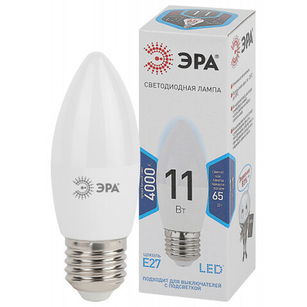 Лампочка светодиодная ЭРА STD LED B35-11W-840-E27 E27 / Е27 11Вт свеча нейтральный белый свeт