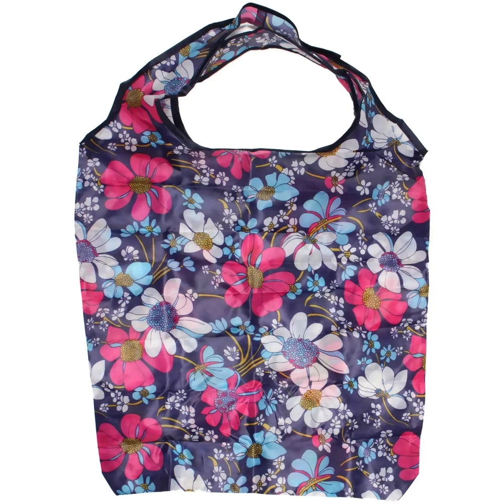 Сумка - шоппер с карабином «ИДЕЯДОМА», принт ромашки, 60*38см/нагрузка до 10кг (инд. пакет истикер)