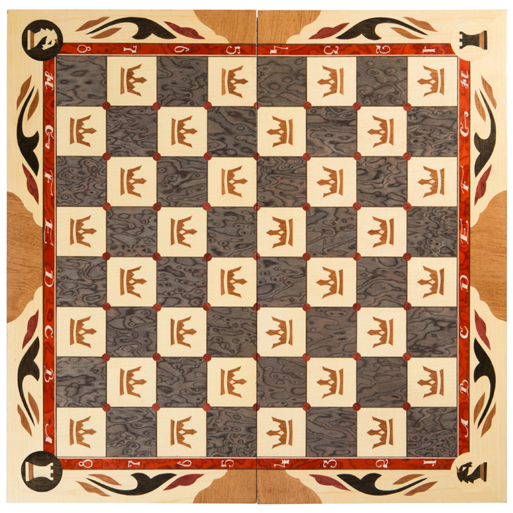 Шахматы резные ручной работы "С Гербом" средние slchess50
