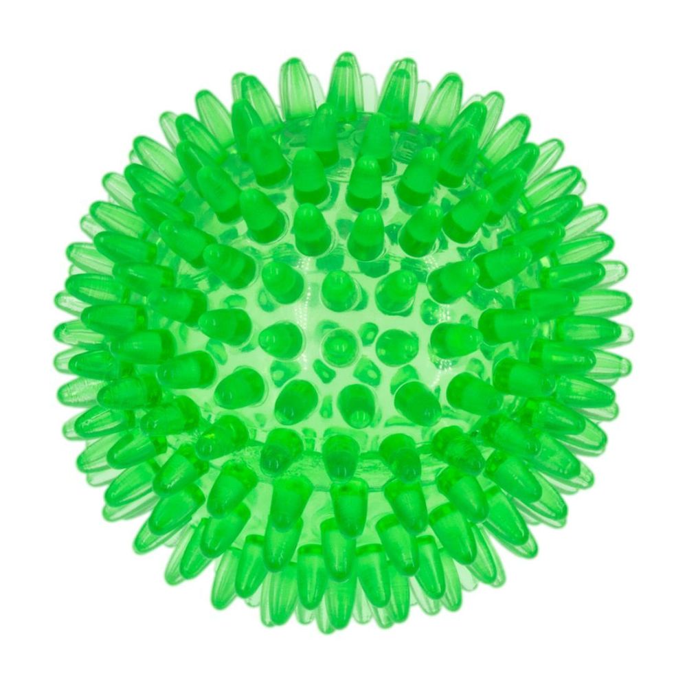 Мяч массажный прозрачный CRYSTAL зелёный 9см